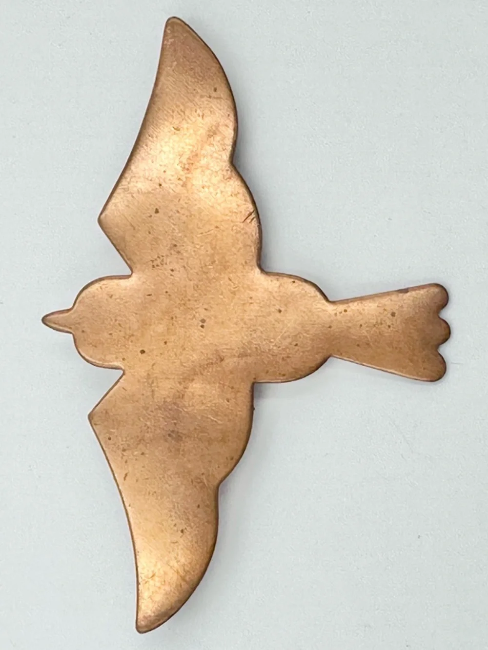 Vintage Copper Flying Bird Brooch